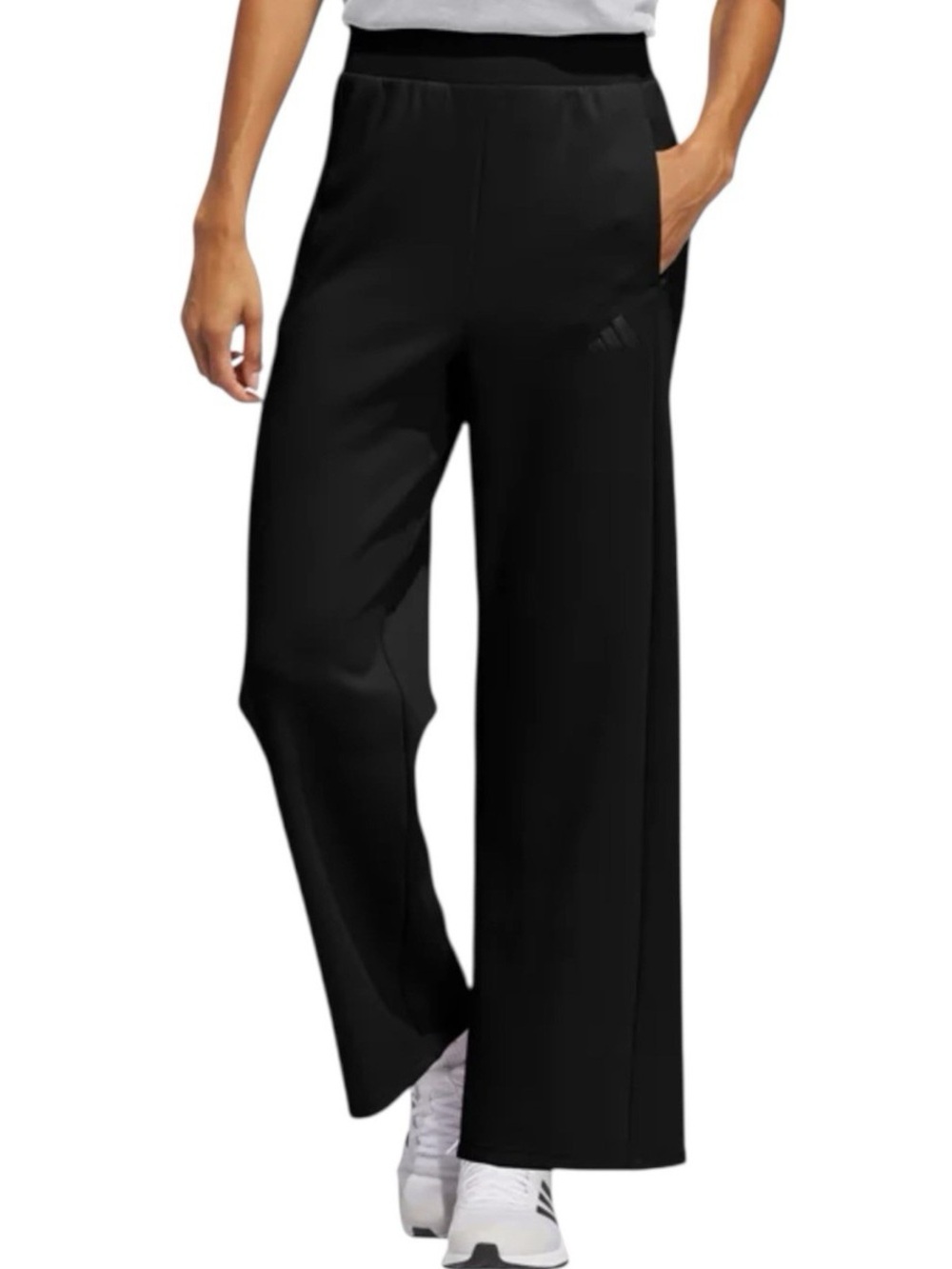 Adidas Black Active Wide-Leg Track Pants Size S